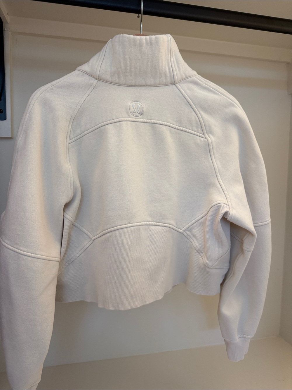 lululemon athletica Scuba Cropped Half-Zip Pullover (color bone) - Picture 3 of 4